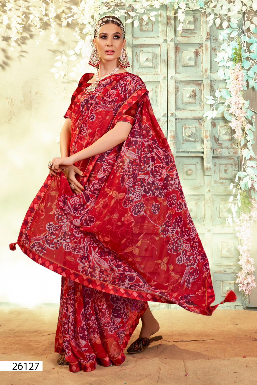 Priyanshi By Vallabhi Readymade Blouse Georgette Sarees Wholesale Online